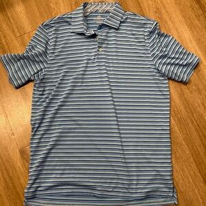 Southern Tide blue & white stripe polo